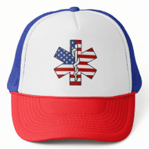 Medical Star of Life USA Flag Trucker Hat
