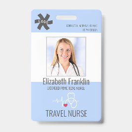 Medical Stethoscope Blue TRAVEL NURSE Ausweis