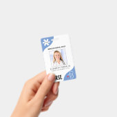 Medical Stethoscope Editable Blue NURSE Ausweis (Handheld)