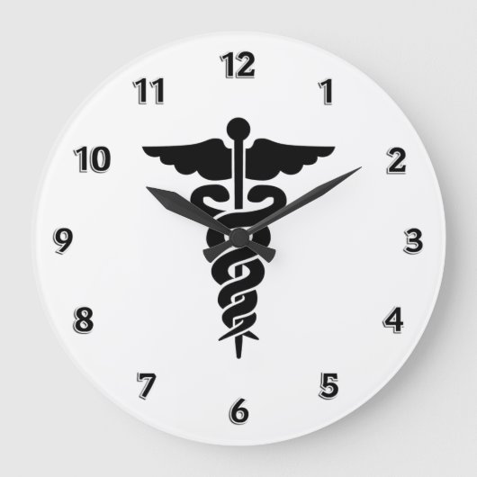 Medical Symbol Nurses and Doctors Große Wanduhr (Vorderseite)