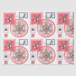 Medical-Themed Christmas Stamps and Holiday Clipar Seidenpapier