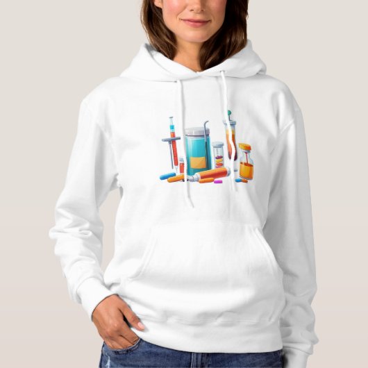Medical Tools Cartoon Hoodie (Vorderseite)