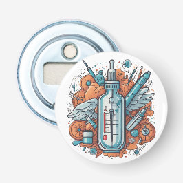 Medical Vial Art - Syringe & Pill Bottle Wings Flaschenöffner