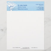 Medical White 3D Caduceus Blue Design Briefbogen (Vorderseite)