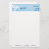 Medical White 3D Caduceus Blue Design Briefpapier (Vorne/Hinten)