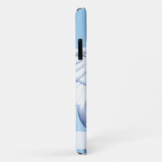 Medical White 3D Caduceus Blue Design Case-Mate iPhone Hülle (Hinten/Rechts)