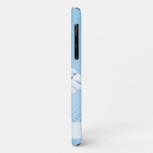 Medical White 3D Caduceus Blue Design Case-Mate iPhone Hülle (Hinten/Links)