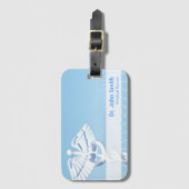 Medical White 3D Caduceus Blue Design Gepäckanhänger (Vorderseite Vertikal)