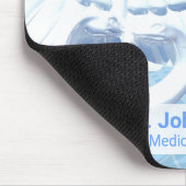 Medical White 3D Caduceus Blue Design Mousepad (Ecke)