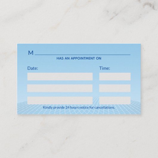 Medical White 3D Caduceus Blue Design Terminkarte (Rückseite)