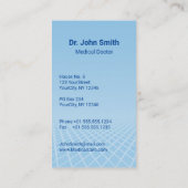 Medical White 3D Caduceus Blue Design Visitenkarte (Rückseite)