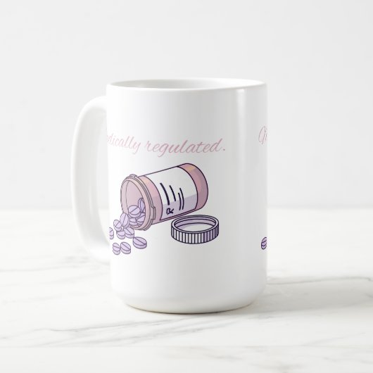 Medically Regulated Cute Pink Pill Bottle Girly Kaffeetasse (Vorderseite Links)