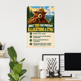 Medicare-Agent-Compliance-Bär-Verkaufsflächenplaka Poster