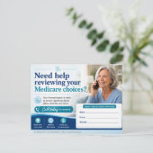 Medicare-Versicherungsschutz-Überprüfung Postkarte (Stehend Vorderseite)