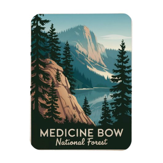 Medicine Bow National Forest Vintag Magnet (Vertikal)