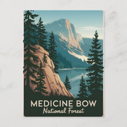 Medicine Bow National Forest Vintag Postkarte (Vorderseite)