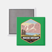 Medicine Bow - Routine National Forest Vintag Magnet (Vorderseite/Rückseite)