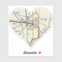 Medicine Bow Wyoming Vintage Karte Aufkleber