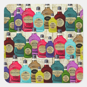 Medicine Man Magic Potion Apothekary Tonic Flasche Quadratischer Aufkleber