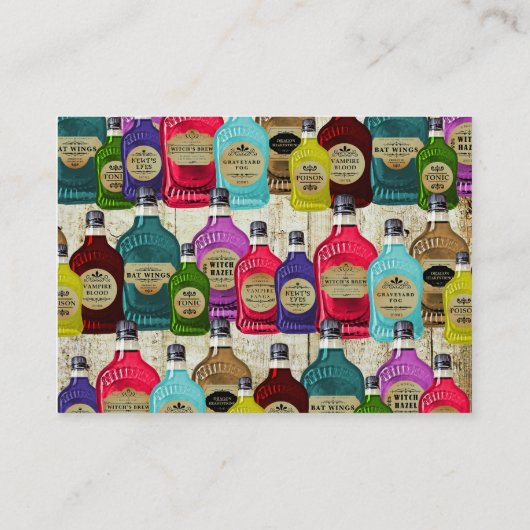 Medicine Man Magic Potion Apothekary Tonic Flasche Visitenkarte (Rückseite)