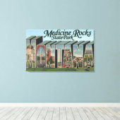 Medicine Rocks Staat Park, Montana Leinwanddruck (Insitu (Holzboden))