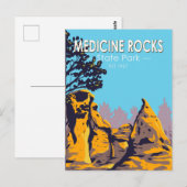 Medicine Rocks Staat Park Montana Vintag Postkarte (Vorne/Hinten)