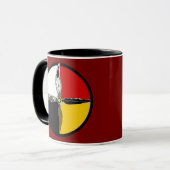 Medicine Wheel Cross Native American Coffee Mug Tasse (Vorderseite Links)