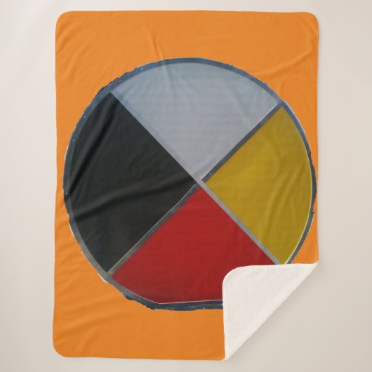 Medicine Wheel Large Sherpa Blanket Sherpadecke (Vorderseite)