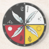 Medicine Wheel Mandala Round Indigenous Getränkeuntersetzer (Vorne)