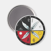 Medicine Wheel Mandala Round Indigenous Magnet (Vorderseite/Rückseite)