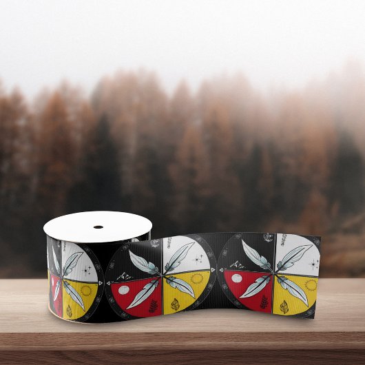 Medicine Wheel Mandala Round Indigenous Ripsband