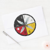 Medicine Wheel Mandala Round Indigenous Runder Aufkleber (Umschlag)