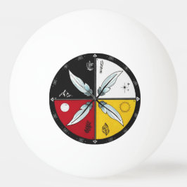 Medicine Wheel Mandala Round Indigenous Tischtennisball