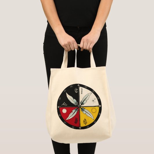 Medicine Wheel Mandala Round Indigenous Tragetasche (Vorderseite (Produkt))