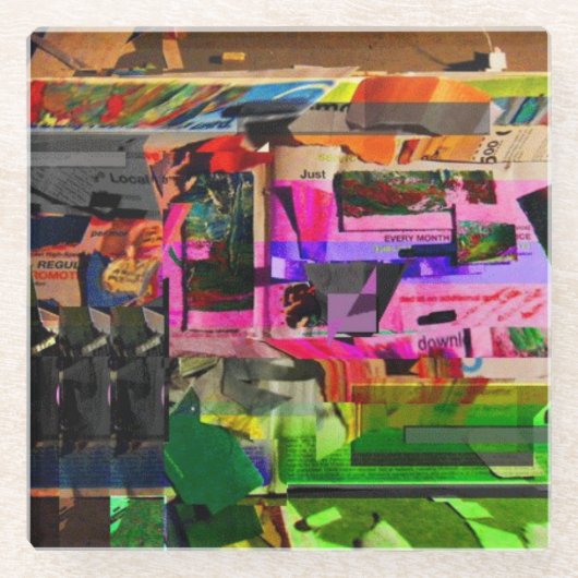 Medien-Grafikkunst Glasuntersetzer (Vorderseite)