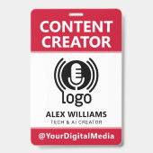 Medien-ID Pass Logo Content Creator Rot Sicherheit Ausweis (Vorderseite)