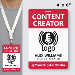 Medien-ID Pass Logo Content Creator Rot Sicherheit Ausweis
