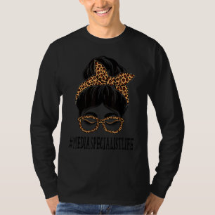 Medienexperte Leopard Unordentlicher Dutt Frauen Z T-Shirt