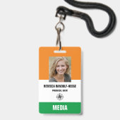 MEDIENVERANSTALTUNG - Foto I.D. Abzeichen Ausweis (Vorderseite mit Lanyard)