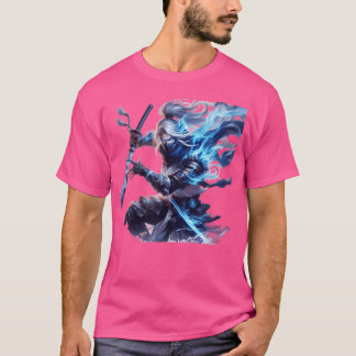 Medieval anime sword fighter funny T-Shirt