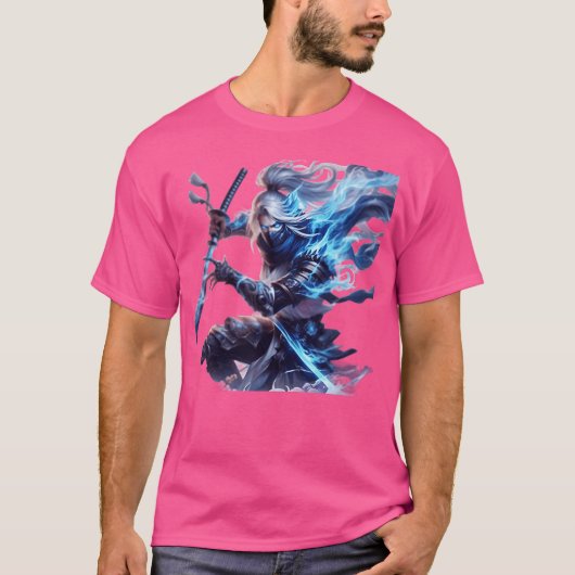 Medieval anime sword fighter funny T-Shirt (Vorderseite)