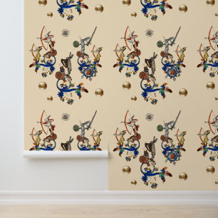 MEDIEVAL BESTIARY, Archer Killer Rabbits with Swor Tapete