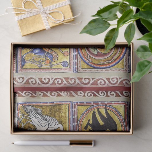 MEDIEVAL BESTIARY, BAR,WALDTIERE SEIDENPAPIER (Geschenk)