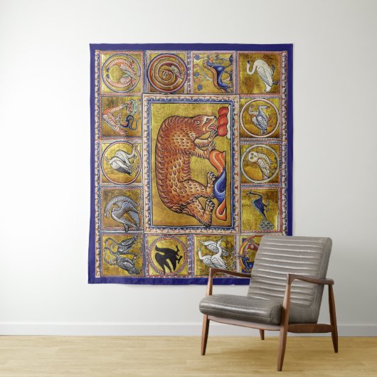 MEDIEVAL BESTIARY, BAR,WALDTIERE WANDTEPPICH (Beispiel)