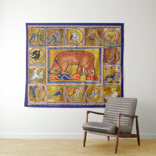 MEDIEVAL BESTIARY, BAR,WALDTIERE WANDTEPPICH