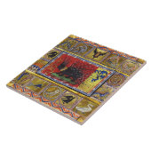 MEDIEVAL BESTIARY,BLACK HEDGEHOG KING and ANIMALS  Fliese (Seite)