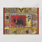 MEDIEVAL BESTIARY,BLACK HEDGEHOG KING and ANIMALS  Postkarte (Vorderseite)