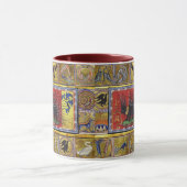 MEDIEVAL BESTIARY,BLACK HEDGEHOG KING and ANIMALS  Tasse (Zentrum)