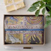 MEDIEVAL BESTIARY,ELEPHANT COMBATING SNAKE DRAGON SEIDENPAPIER (Geschenk)