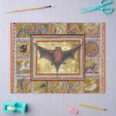 MEDIEVAL BESTIARY,FLIYBAT,WALDTIERE SEIDENPAPIER (Basteln)